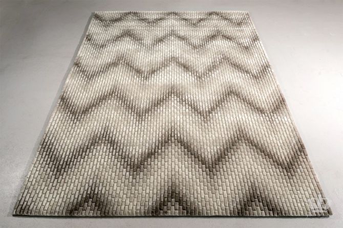 170 x 240 cm Heringbone Tiles by Michaela Schleypen